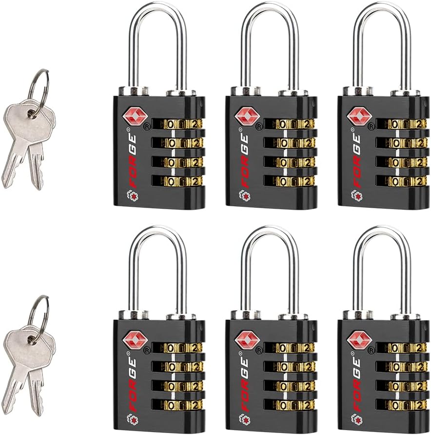 Forge TSA Approved Dual-Opening Travel Locks for Luggage