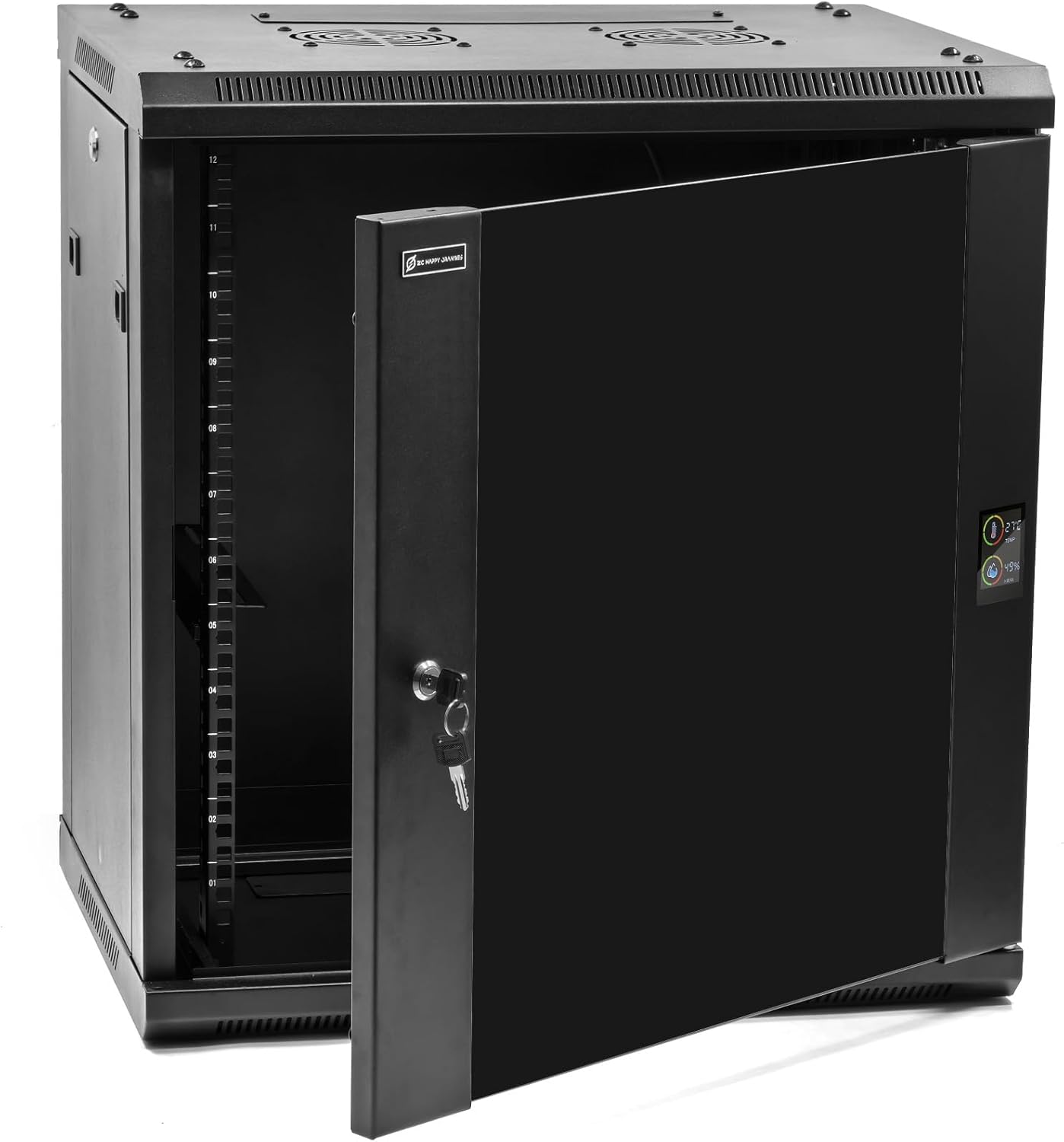 6U Server Rack Wall Mount Cabinet with Cooling Fans and Locks