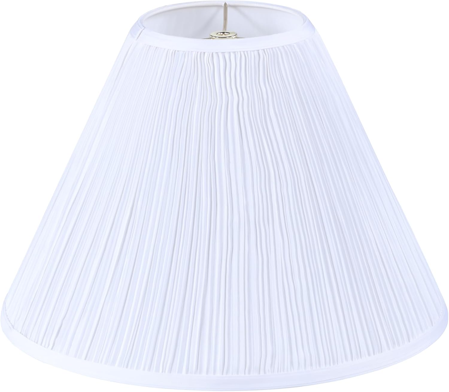 Elegant Hardback Empire Spider Lamp Shade in White Faux Silk