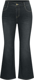 Plus Size Bell Bottom Jeans High Waisted Stretchy Flared Jeans
