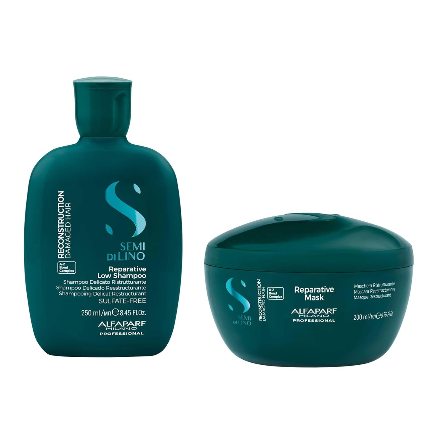 Alfaparf Milano Semi di Lino Shampoo and Mask Set for Damaged Hair