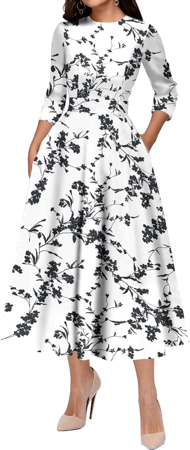Simple Flavor Women's Vintage Dress for Parties and Casual Wear