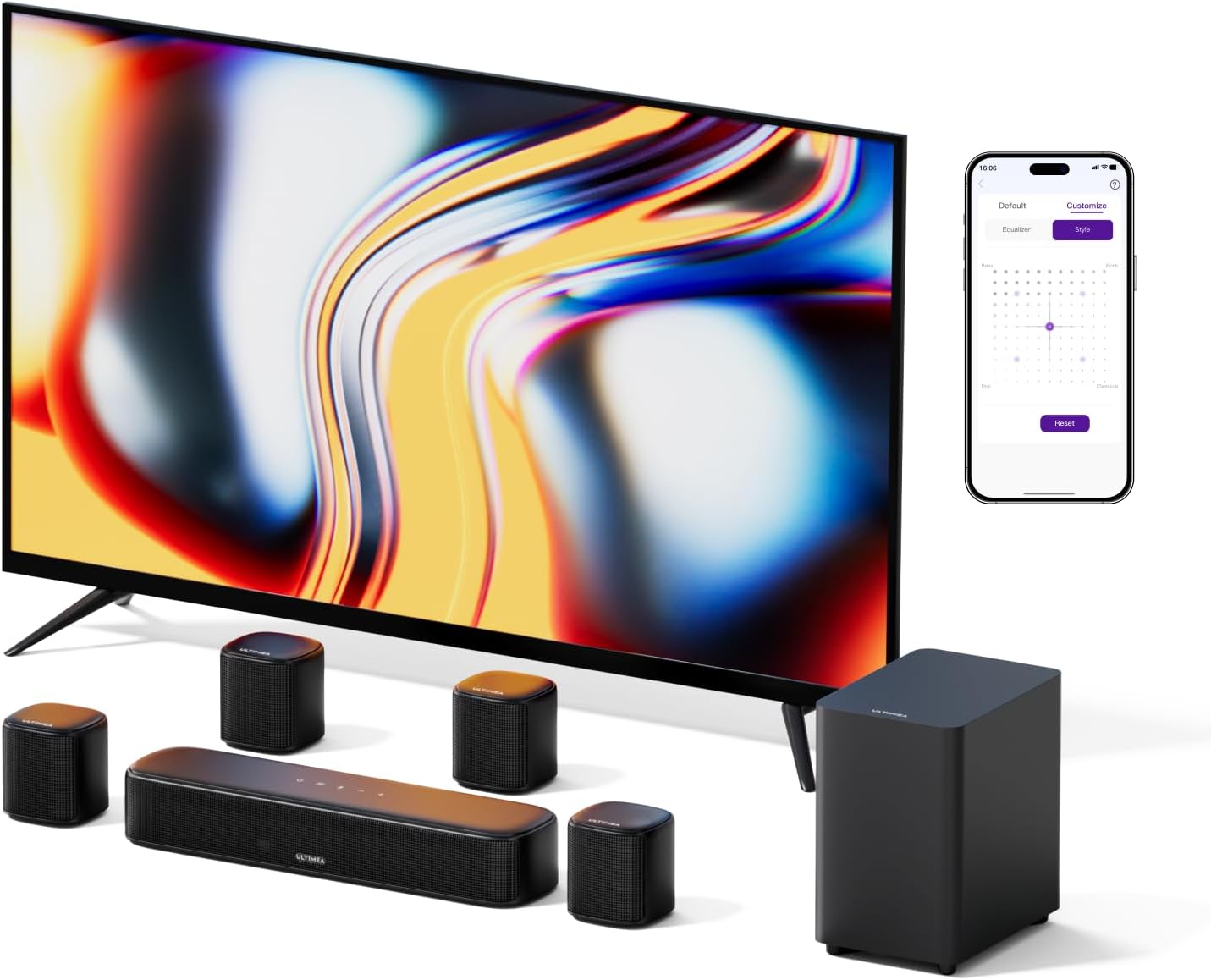 ULTIMEA 7.1ch Sound Bar with Subwoofer for Immersive Audio