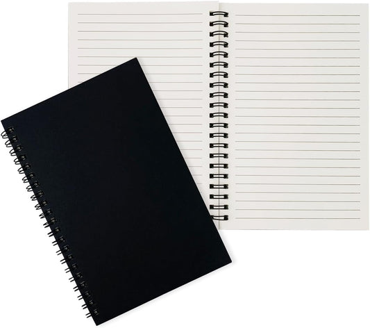 2-Pack Black Spiral Notebook Set - Versatile Memo & Sketchbook