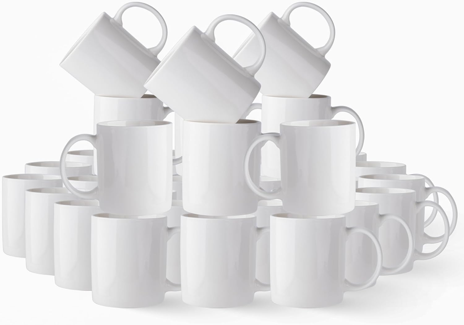 12oz Off White Coffee Mugs Set for Latte and Cappuccino Lovers