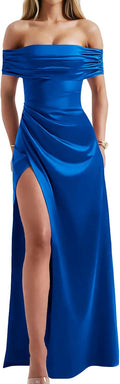 Memoriesea Off Shoulder High Split Bodycon Maxi Dress - Elegant Fit US