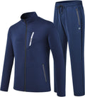 Men's Full Zip Tracksuit Set - Moisture Wicking 2-Piece Outfit