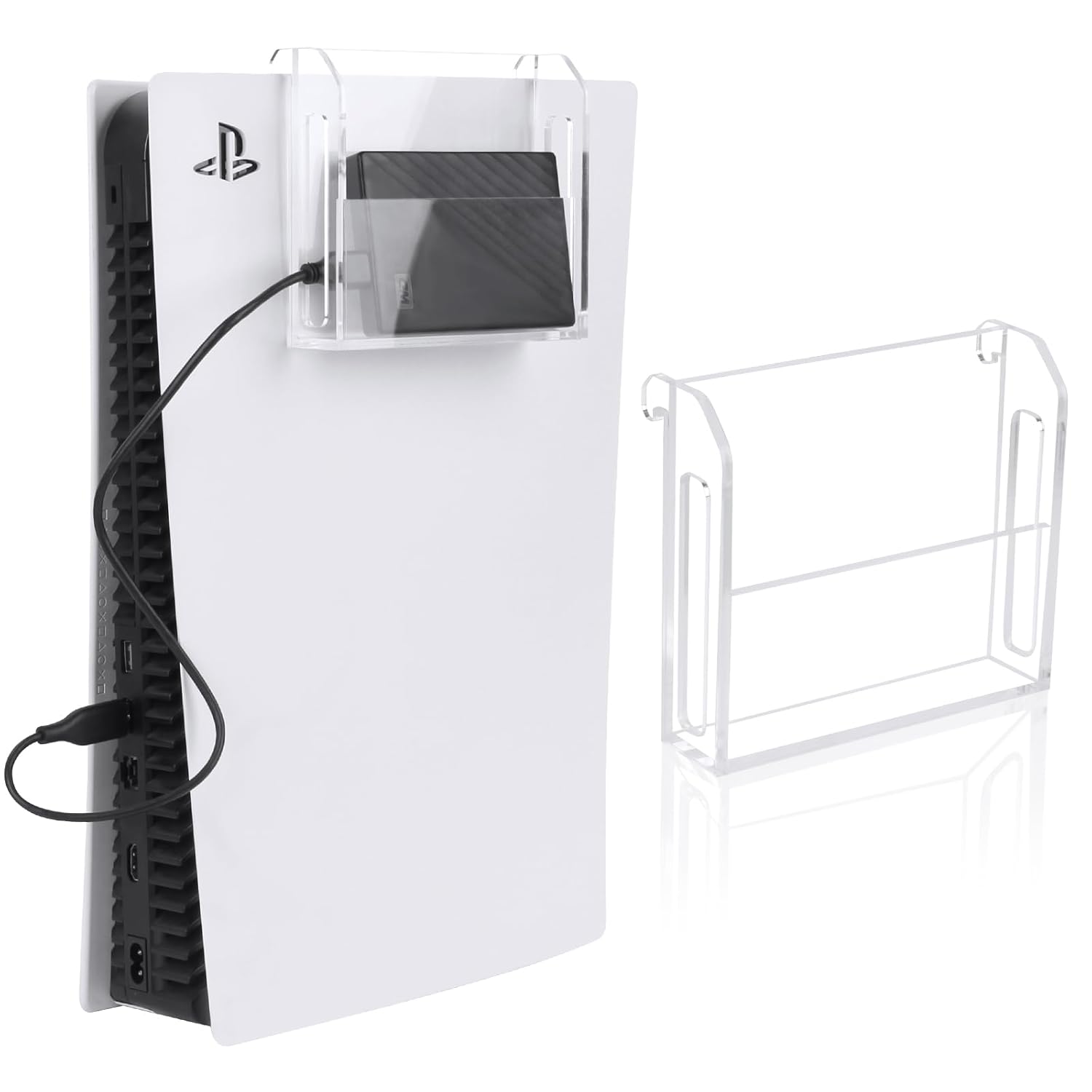 PS5 Gaming Hard Drive Organizer - Clear Acrylic Holder