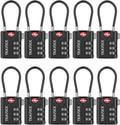 TSA Approved Luggage Locks for Travel, Gym, and More - 10 Pack