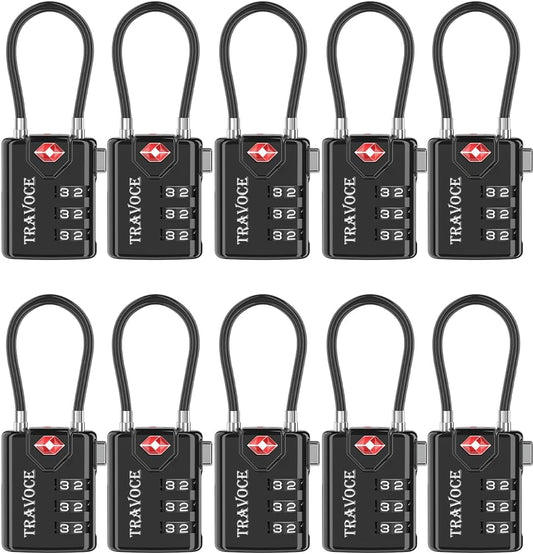 TSA Approved Luggage Locks for Travel, Gym, and More - 10 Pack