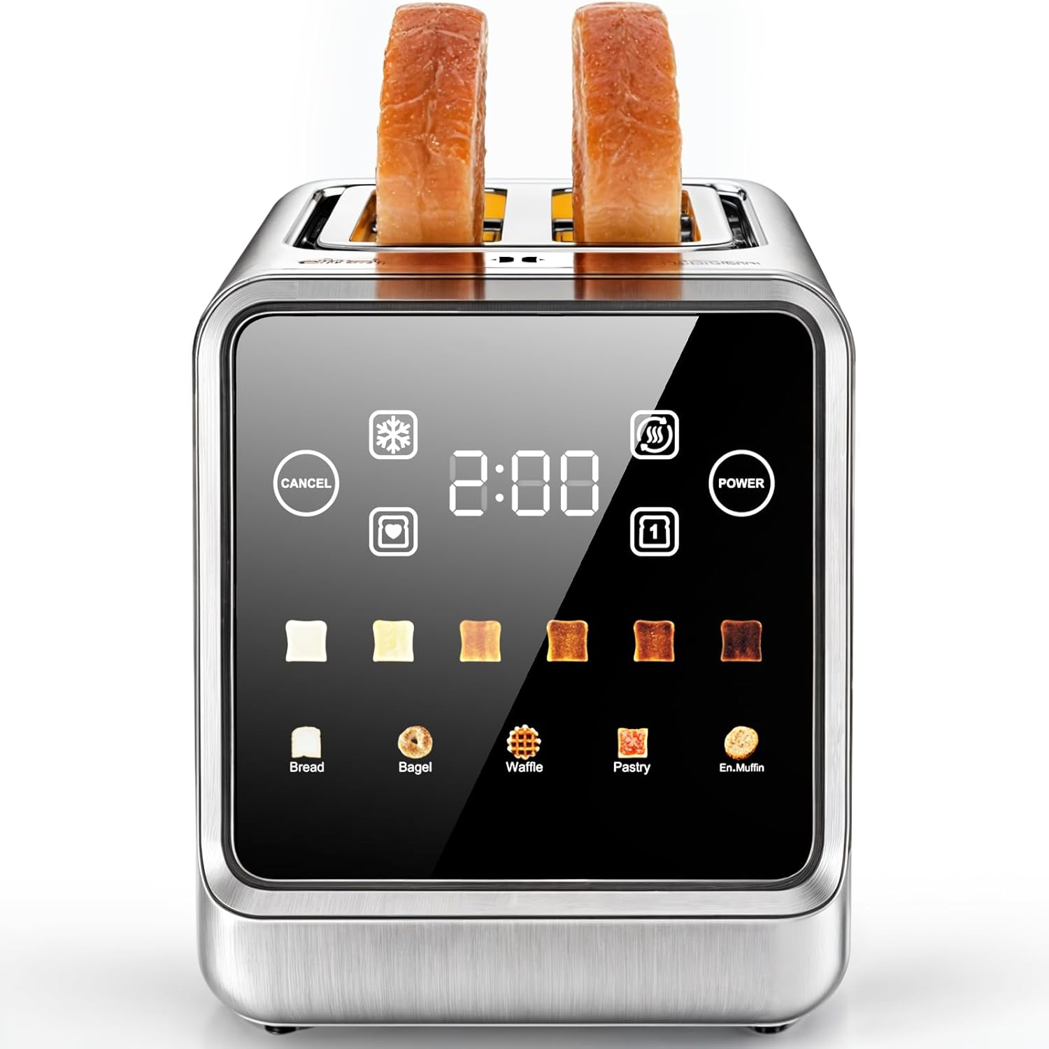 Toaster 2 Slice Wide Slot with Digital Touch Screen Control