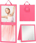 Lighted Hanging Mirror for Dance Backstage - Rechargeable Folding LED