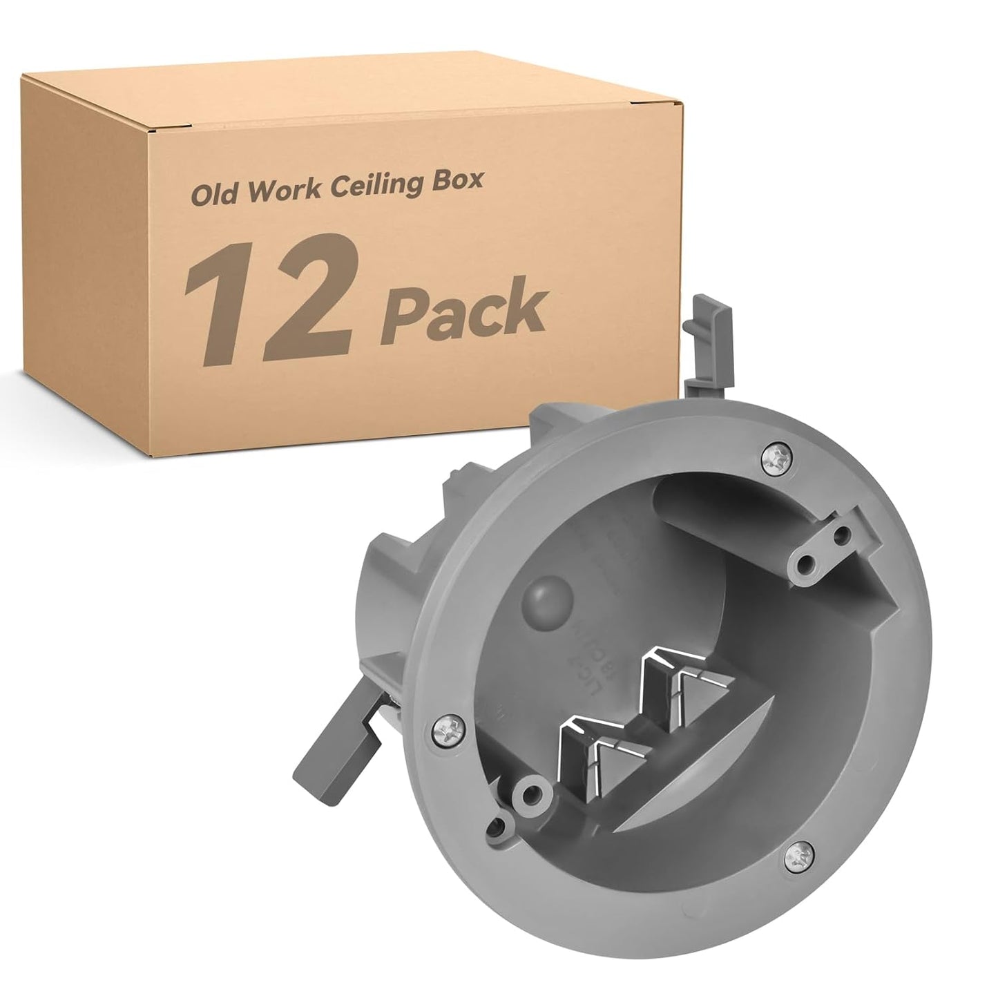 4 in Old Work Ceiling Box - 18 CU in Round Electrical Box