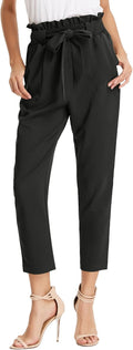 GRACE KARIN Women's Cropped Paper Bag Waist Pants - Stylish Everyday