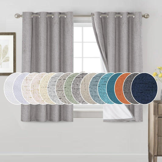 PrinceDeco Light Grey Blackout Curtains for Bedroom 54 in Long