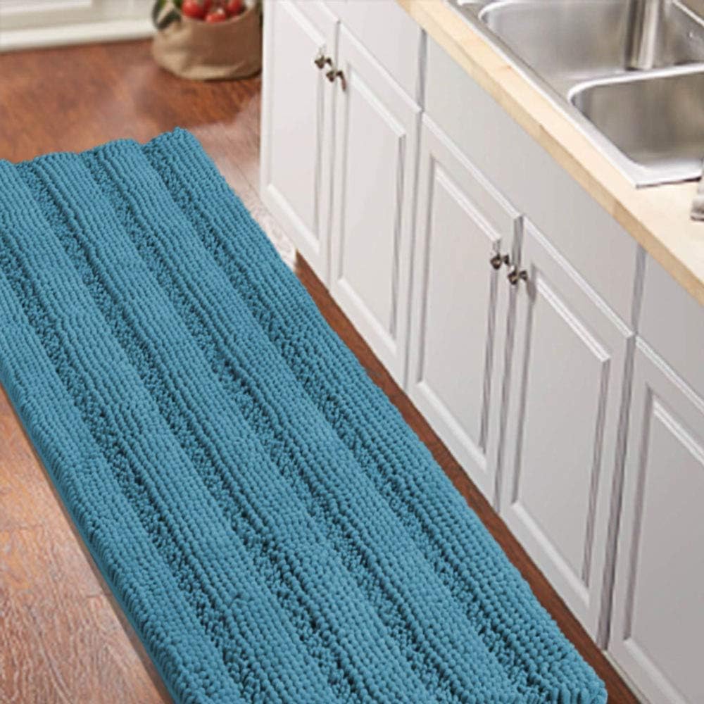 Turquoize Non-Slip Bath Mat Oversize Soft Water Absorbent Rug