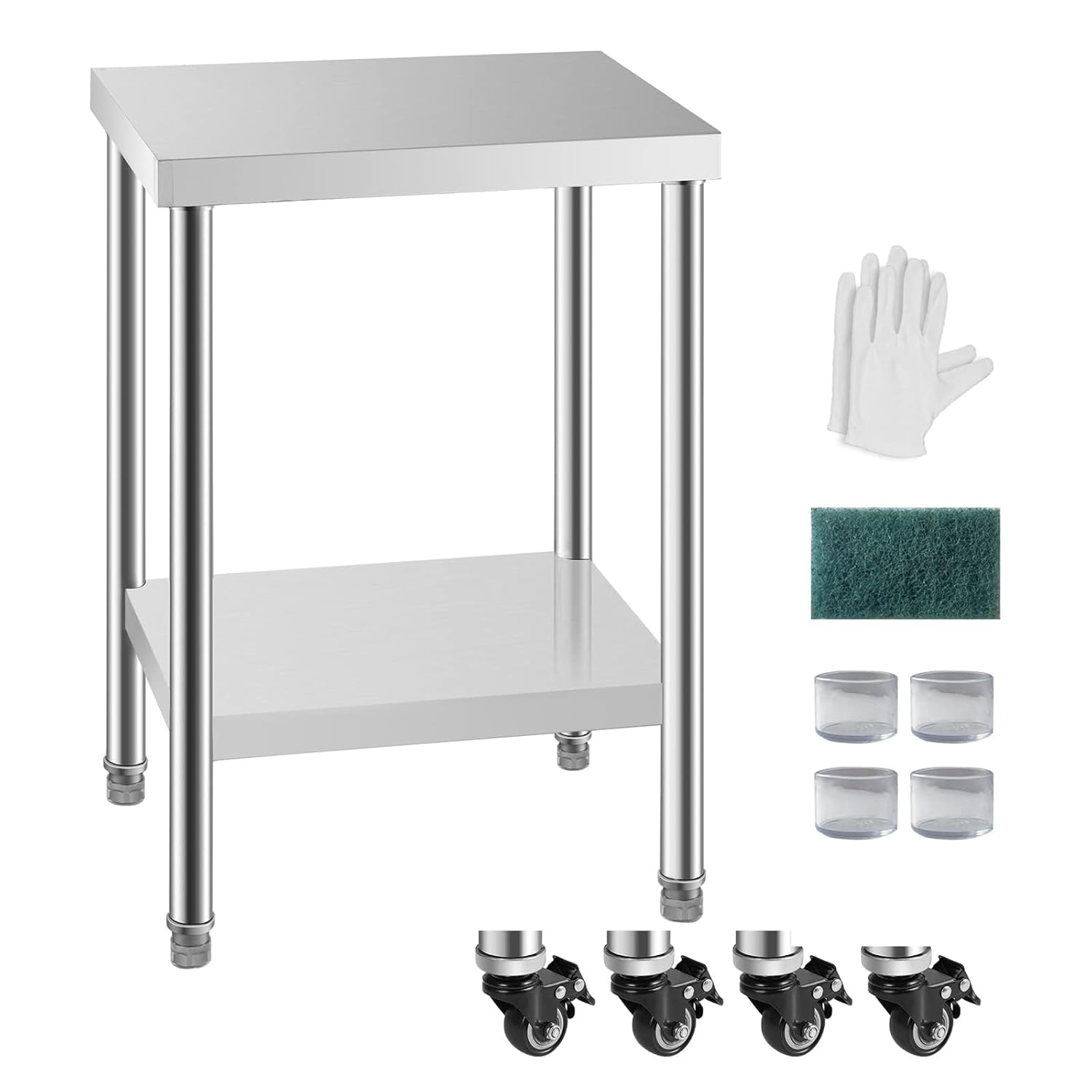 NSF Certified 24x18 Inches Stainless Steel Prep Table with Caster