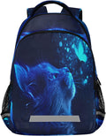 Cute Cat and Butterfly Blue Light Backpack for School - Durable