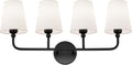 Bathroom Light Fixtures 4 Light Matte Black Vanity Lights - Soft