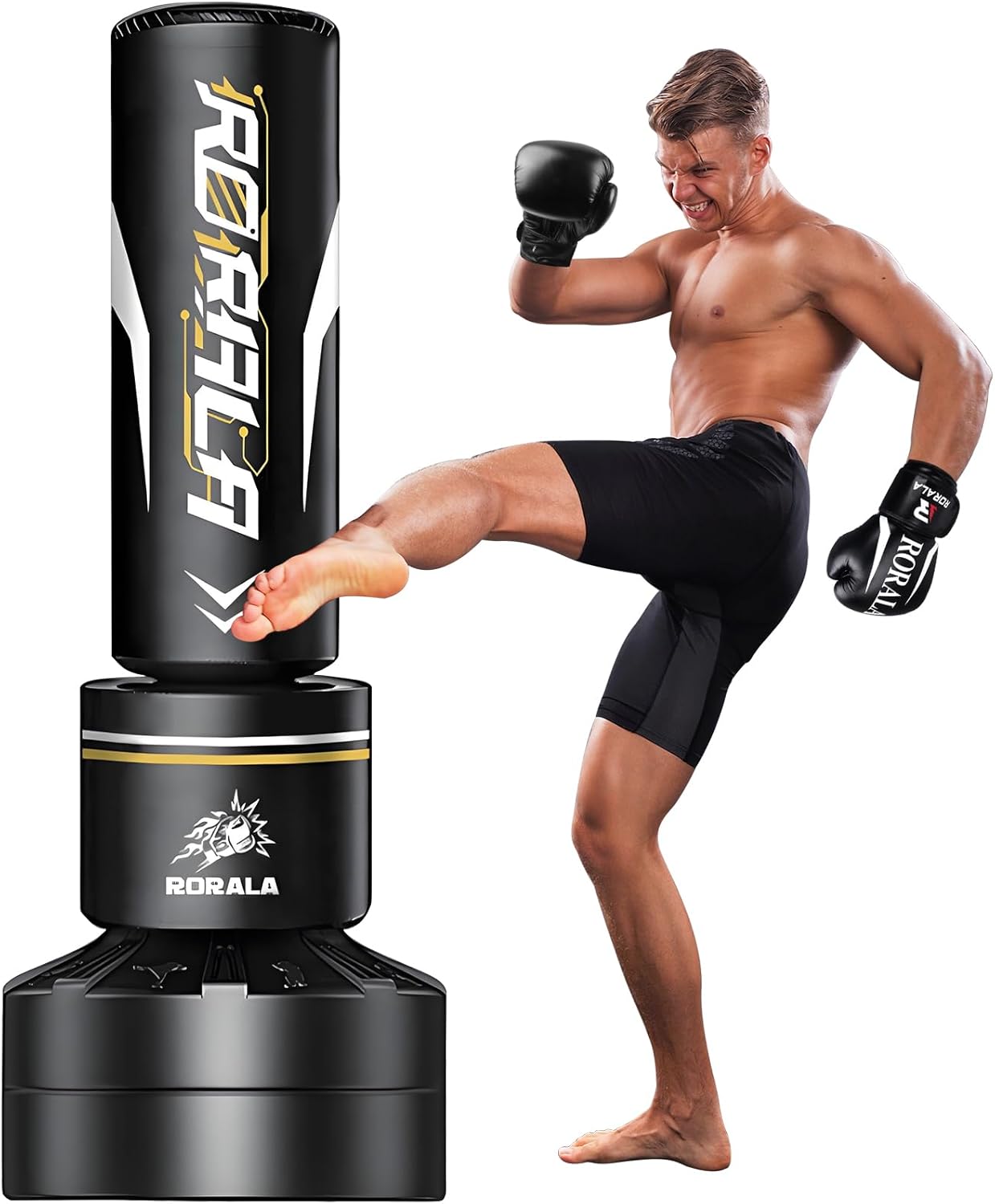 Freestanding Punching Bag with 12OZ Gloves for Kickboxing Fun