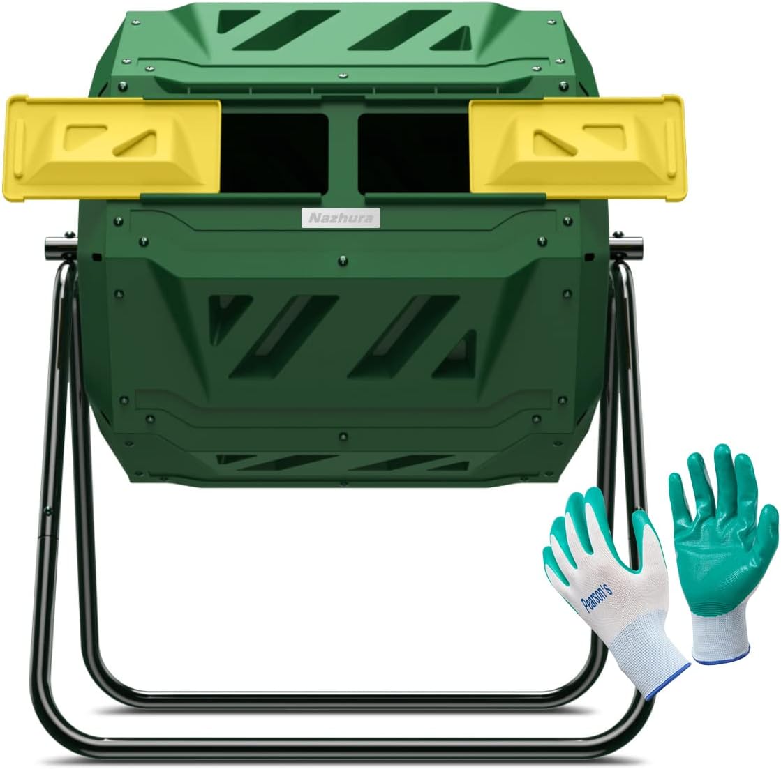 Dual Chamber Compost Tumbler Bin 43 Gallon for Quick Composting