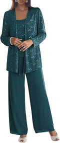 Chiffon Mother of the Bride Pant Suits 3 Pieces - Elegant