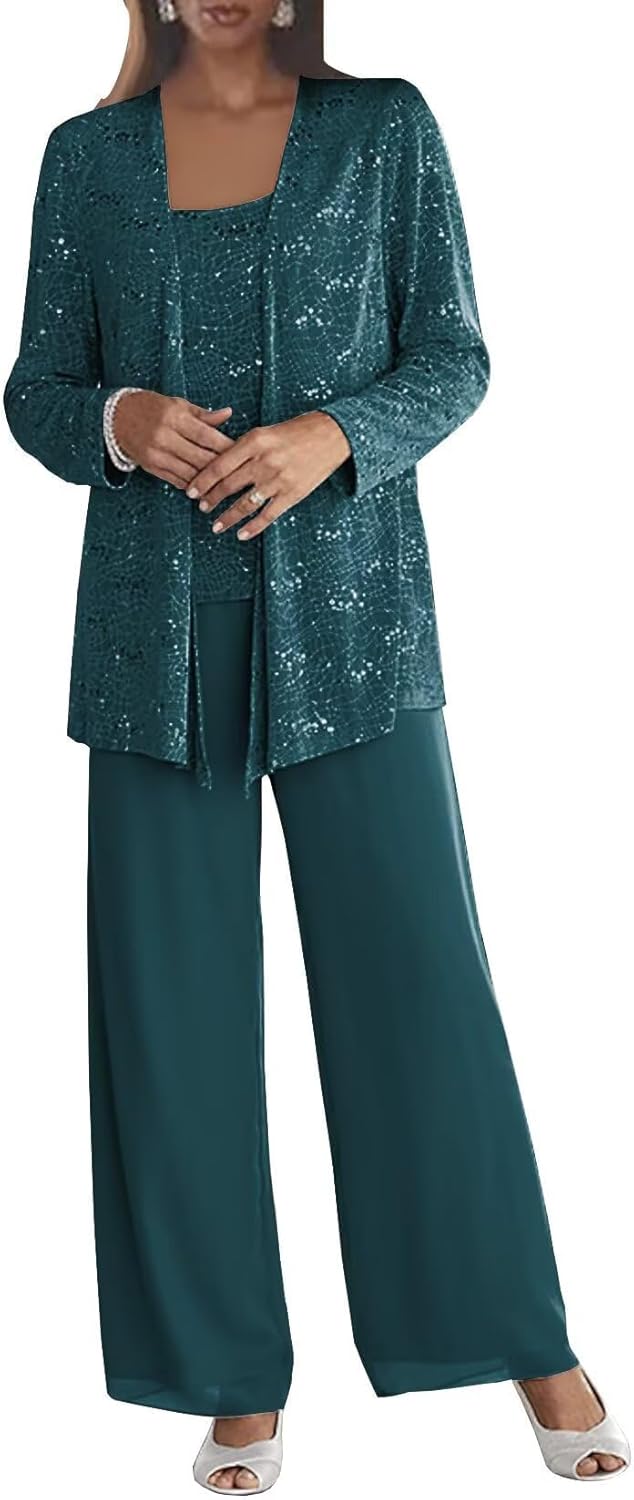 Chiffon Mother of the Bride Pant Suits for Elegant Weddings