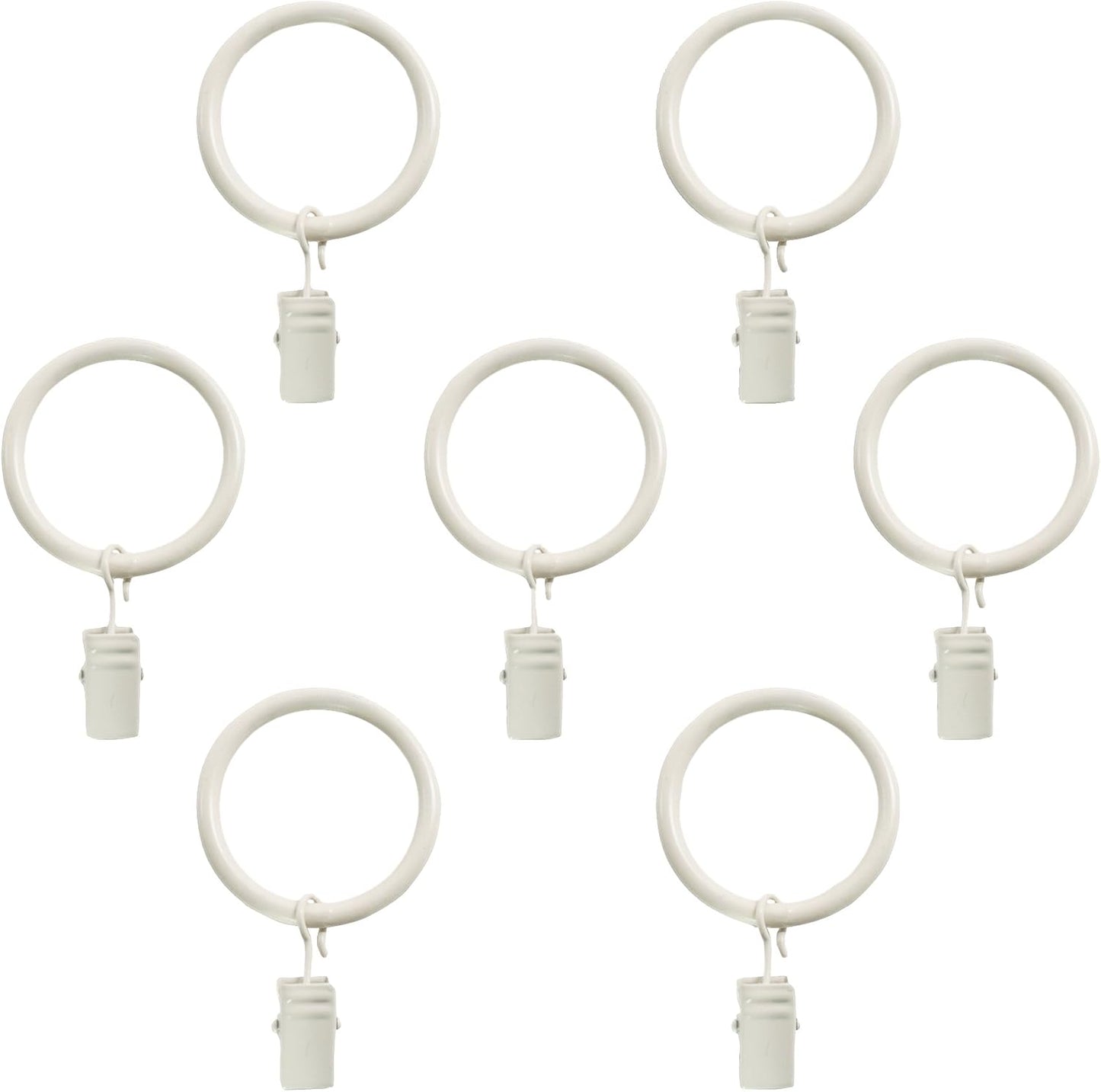 Decopolitan Distressed White Clip Rings: Secure Drapery Rods!