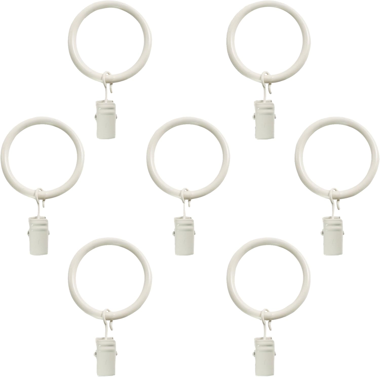 Decopolitan Distressed White Clip Rings: Secure Drapery Rods!