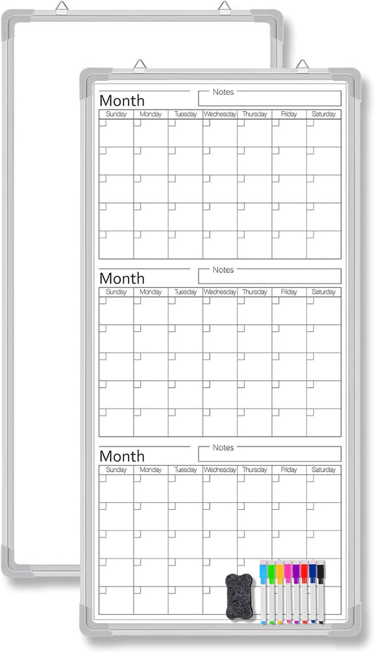 Lincia 36x18 Double Sided Dry Erase Calendar for Home Office