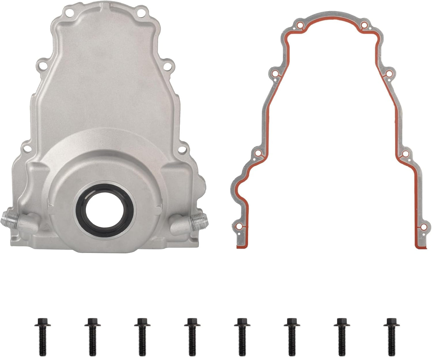 Aluminum LS Front Timing Cover with Crank Gasket and Bolts Set