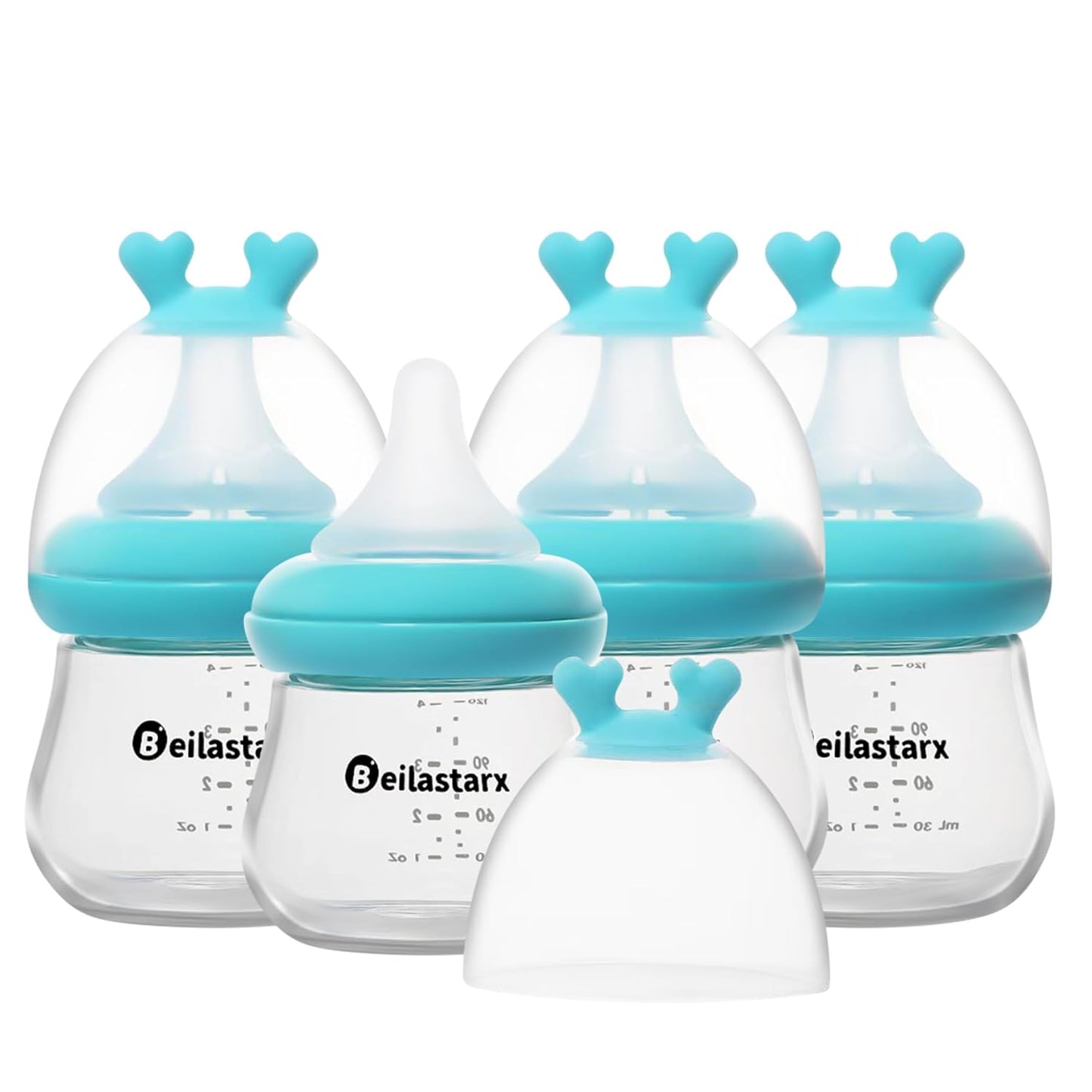 Glass Baby Bottles with Natural Response Nipple Size SS - 4oz