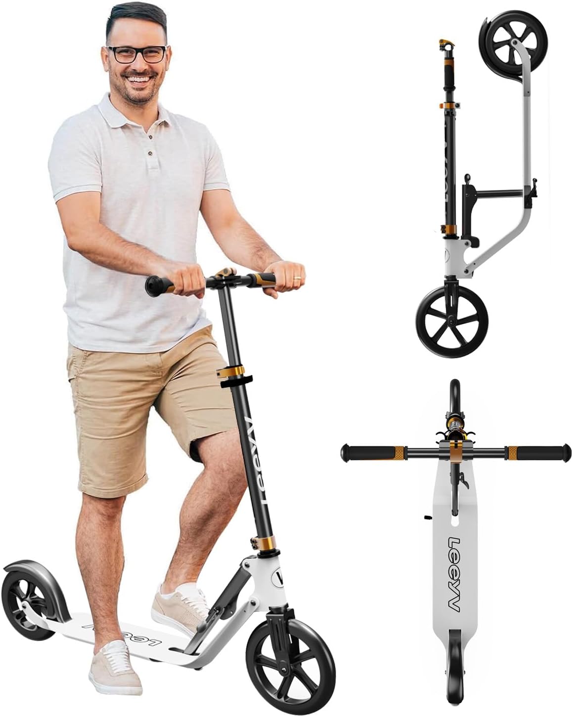 Kick Scooter for Adults with Big Wheels and Adjustable Height