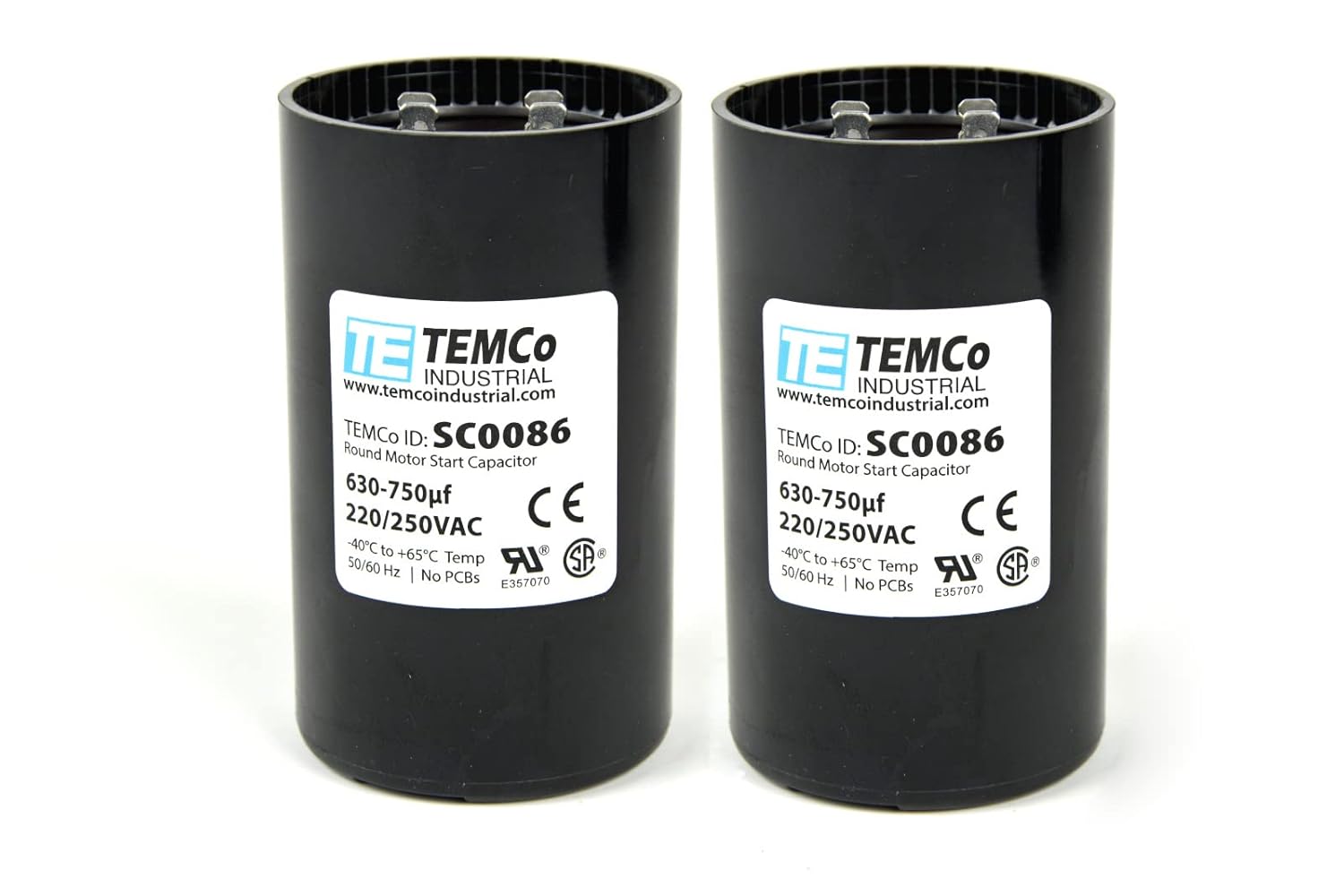 2 Pack 630-750 uF MFD CD60 Start Capacitor for HVAC Systems