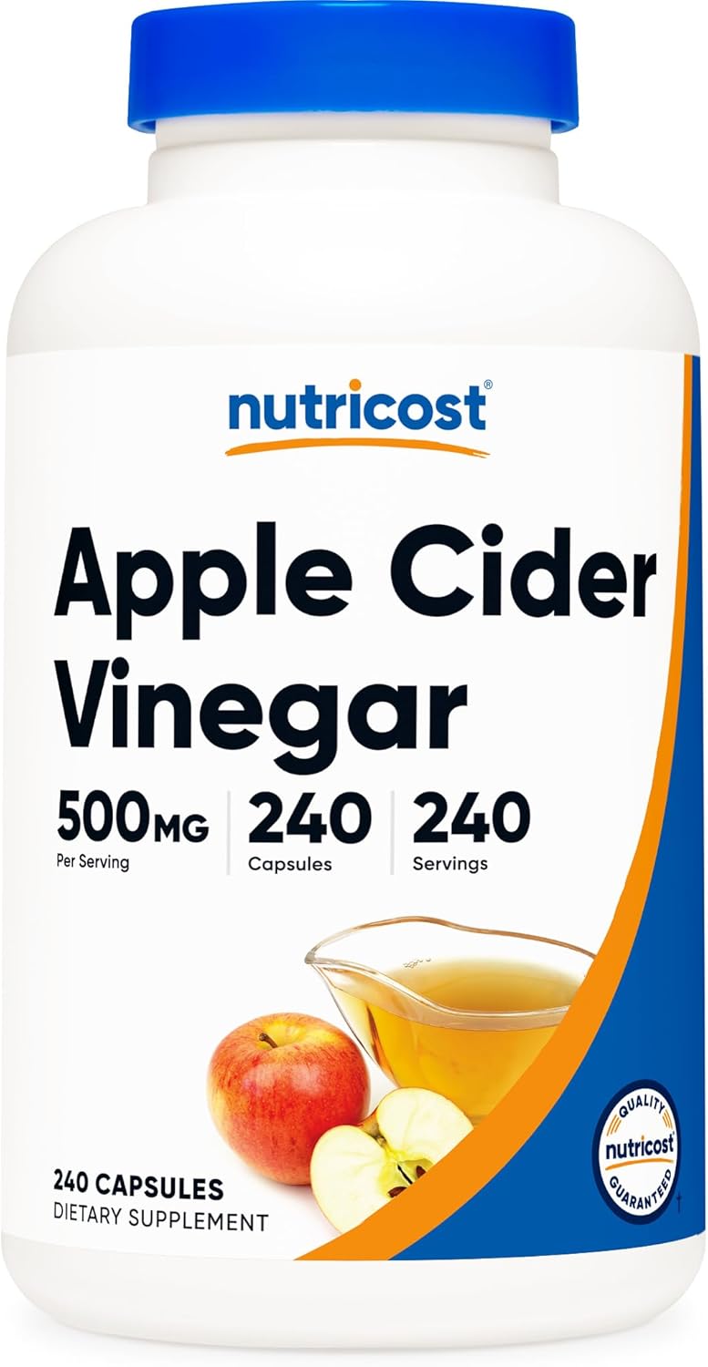 Nutricost Apple Cider Vinegar Capsules 500mg - Natural & Vegetarian