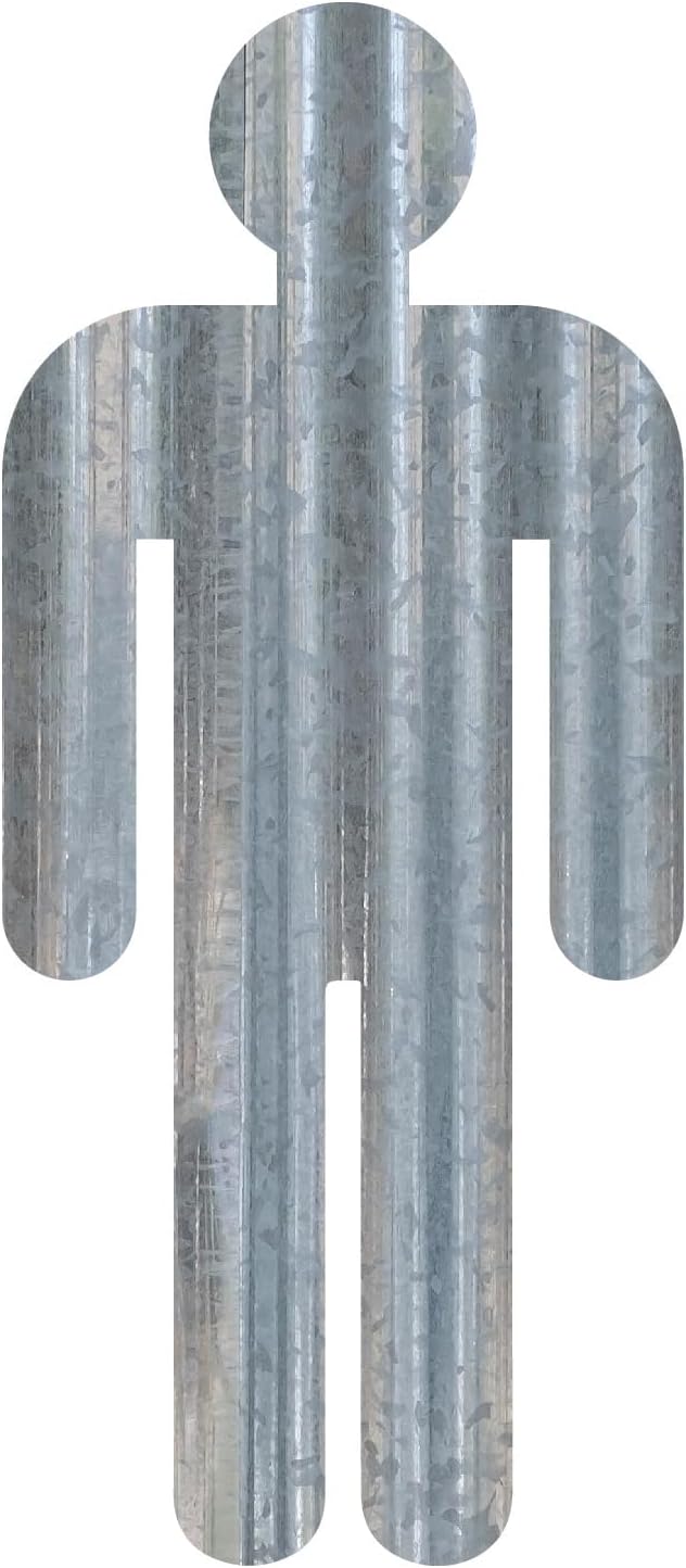 Bathroom People Corrugated Galvanized Metal Sign for Decor