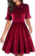 Women Summer Floral Ruffle Sleeve A-Line Dress - Flattering Fit