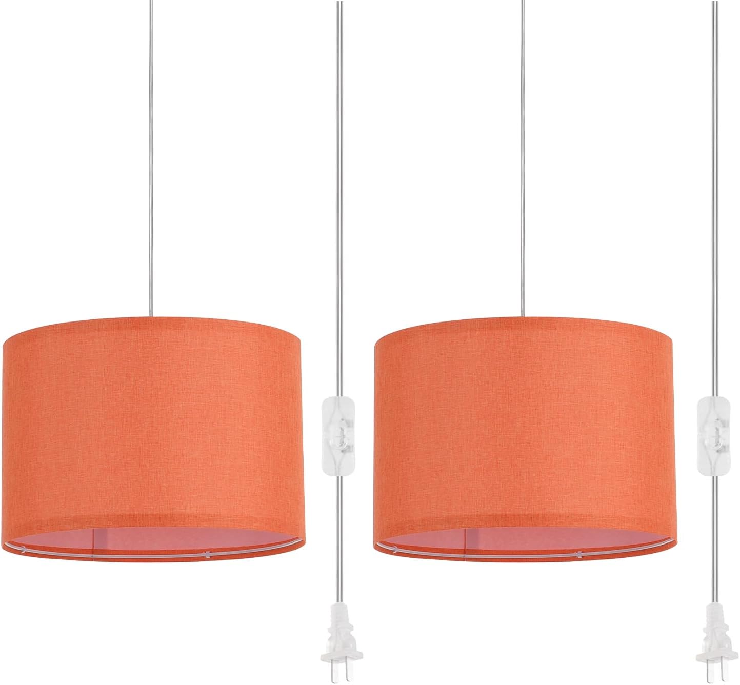 2 Pack Plug in Pendant Light with 15Ft Cord for Home Decor