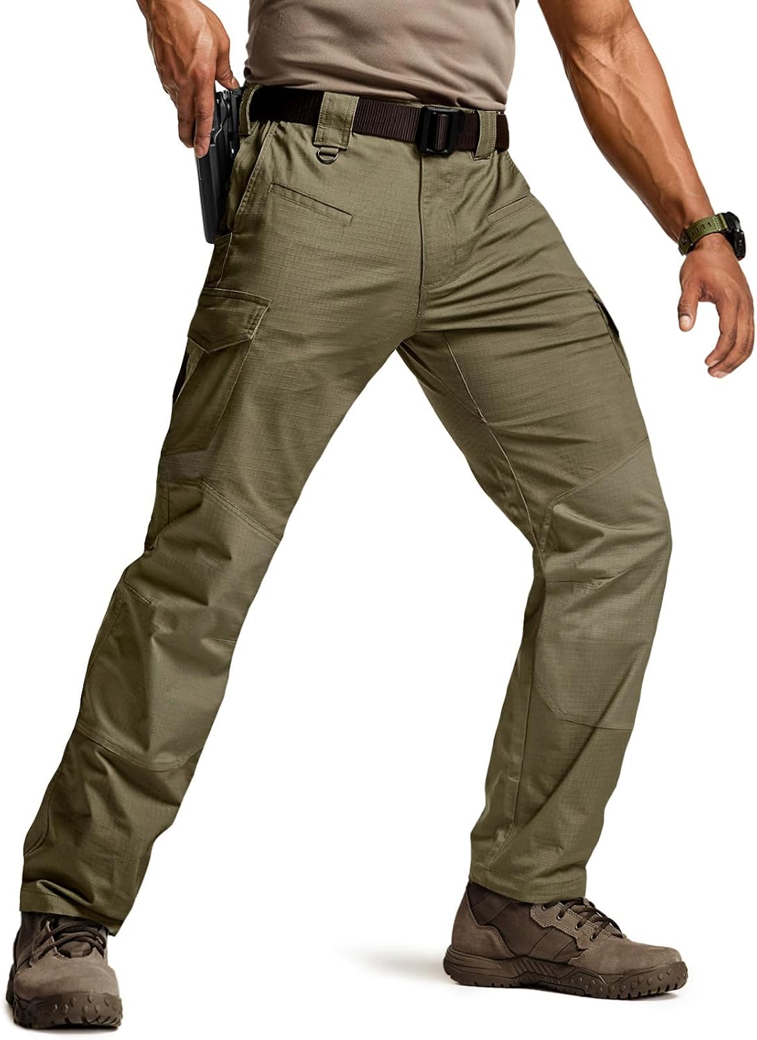 CQR Men's Flex Ripstop Tactical Pants for Outdoor Adventures
