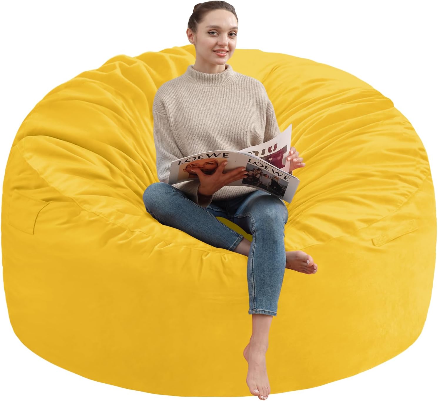 4FT Bean Bag Chair with Memory Foam for Ultimate Comfort