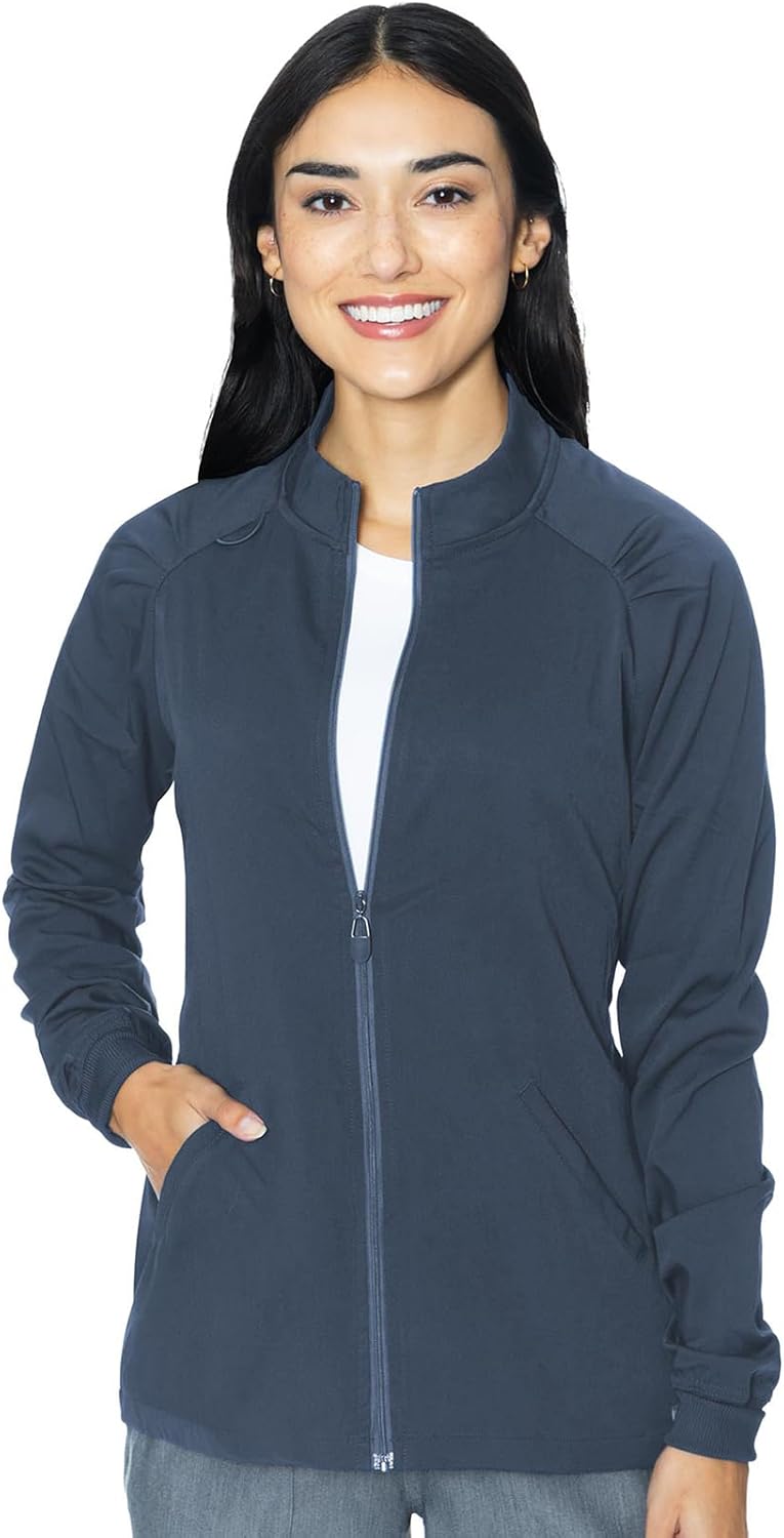 Med Couture Women's Scrub Warm-Up Jacket with 4 Pockets