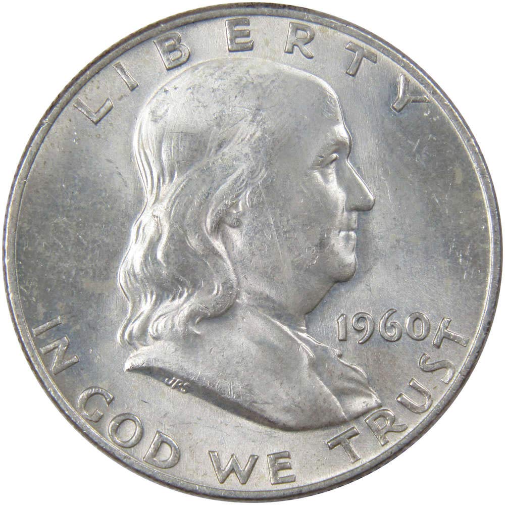 1960 D Franklin Half Dollar Coin - AU About Uncirculated 90% Silver