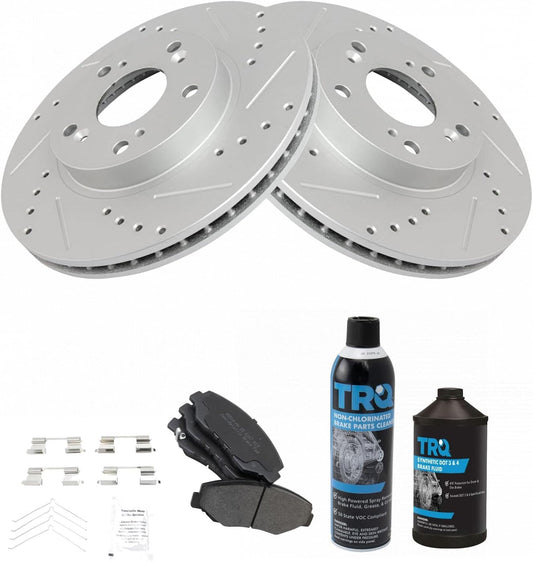 TRQ Front Performance Brake Pad & Rotor Kit for Honda CR-V