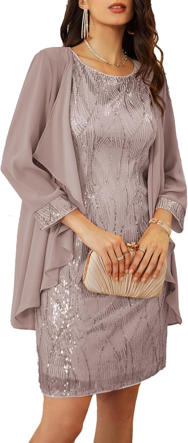 Stunning Women's Sequin Dress for Wedding Guests and Moms