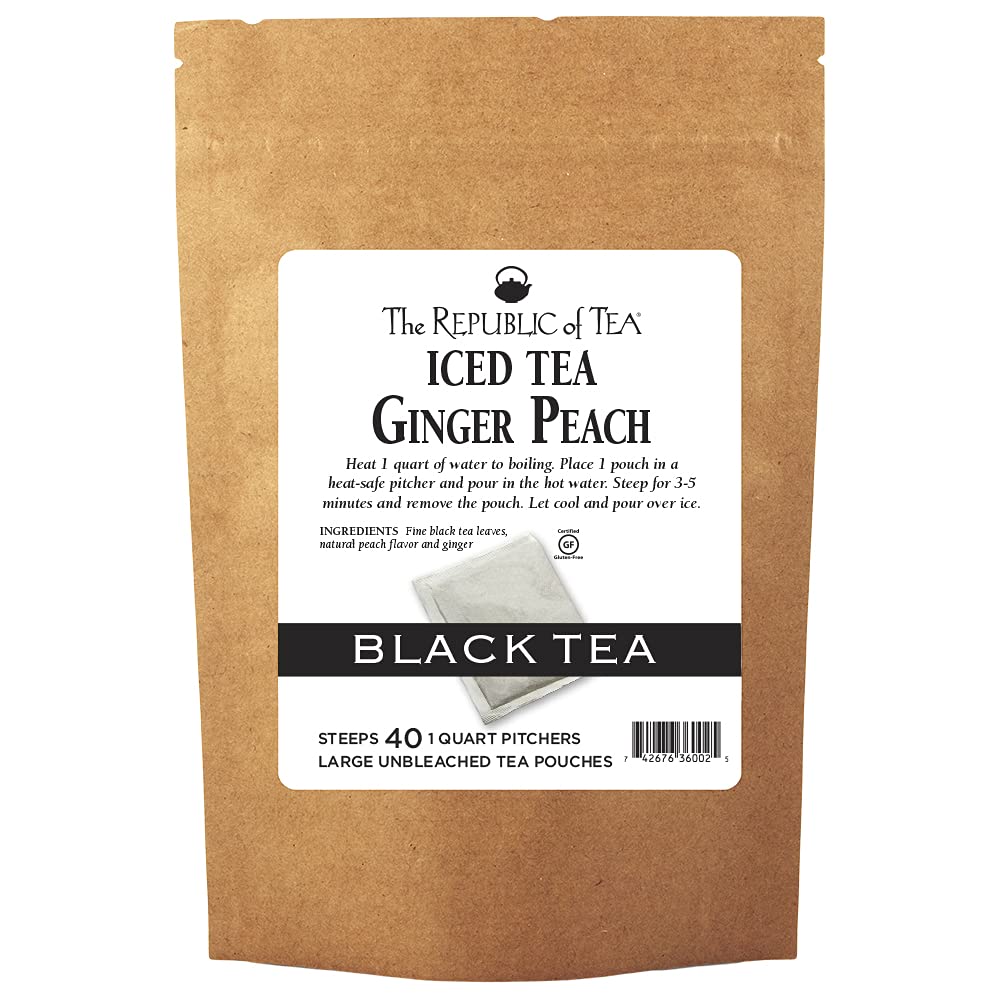 Ginger Peach Black Iced Tea Bags for Refreshing Summer Sips