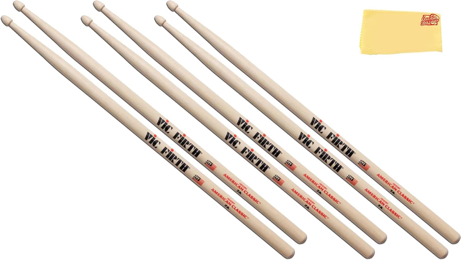 Vic Firth 7A American Classic Drum Sticks for Jazz Musicians