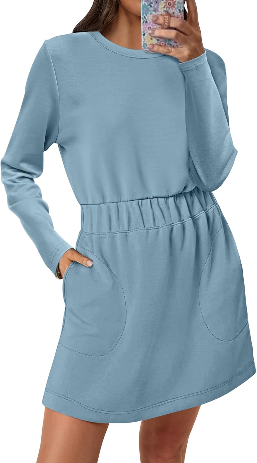 Womens Long Sleeve Dress with Pockets for Casual Outfits