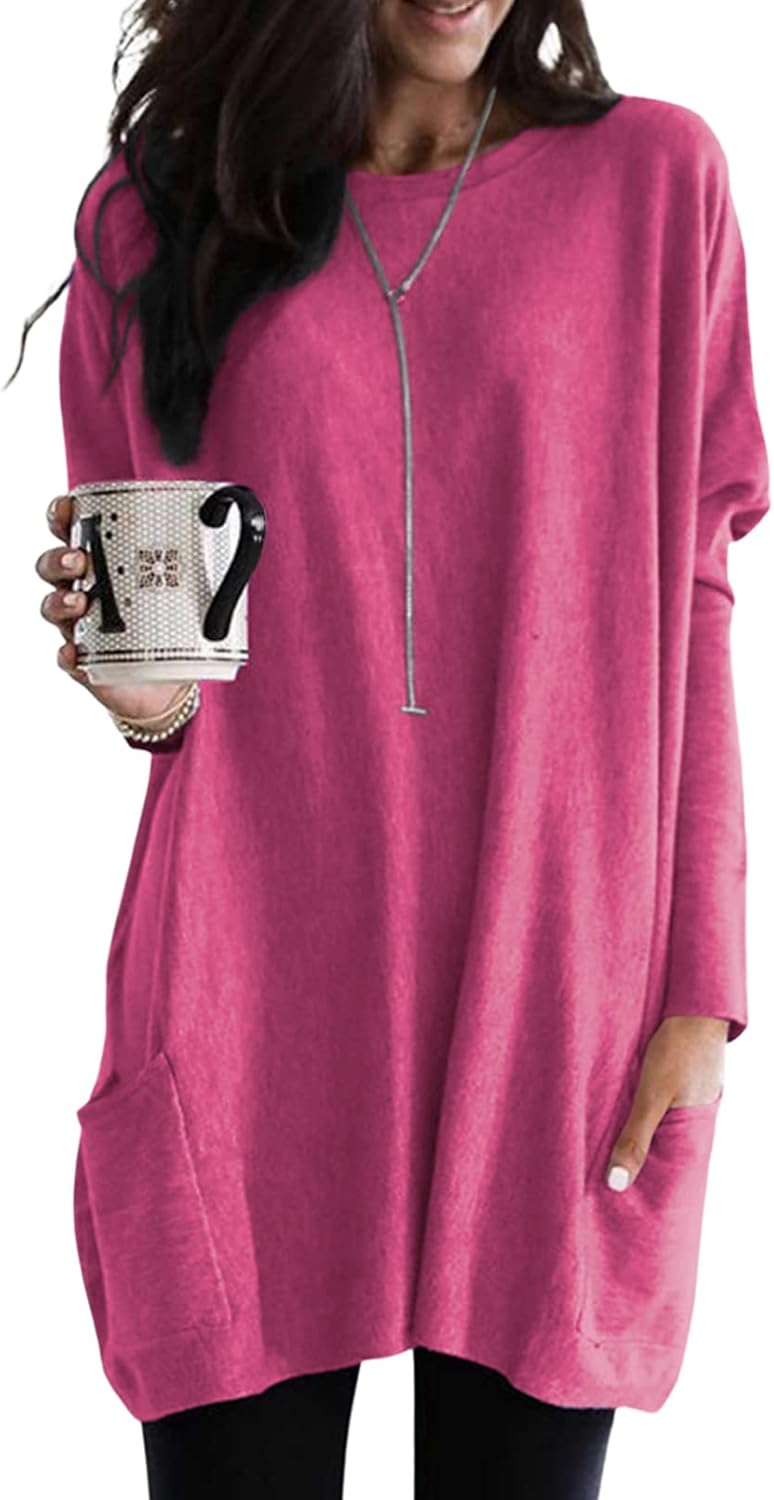 Dokotoo Womens Fall Fashion Long Sleeve Pullover Tunic Tops