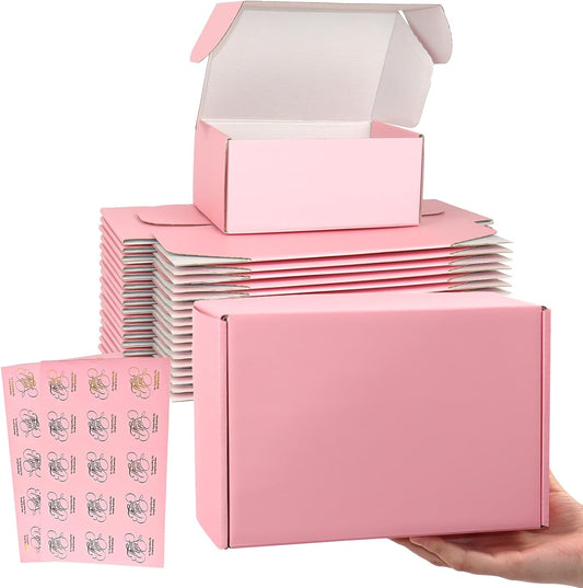 Shipping Boxes for Packaging - 9x6x4 Pink Corrugated Boxes