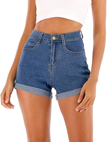Cuihur Women's Summer Casual Denim High Waisted Shorts for Juniors
